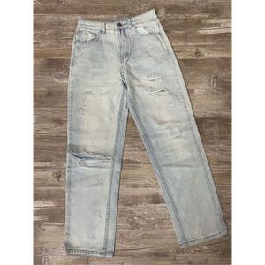 12th Tribe Jeans Distressed High Rise Wide Leg Crop Women’s Size 26